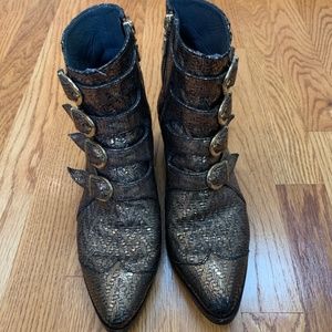 Modern Vice Custom gold & black Jett booties